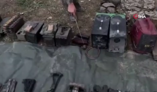 Irak Kuzey'inde mağarada PKK'ya ait malzeme ele geçirildi