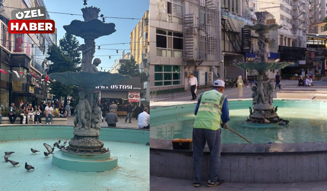 İzmir Caddesi’ndeki süs havuzu nihayet suya kavuştu