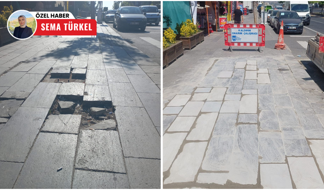 Tehlikeli kaldırıma ABB’den müdahale geldi