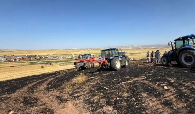 Ankara'nın Ayaş ilçesinde ekili arazi yandı