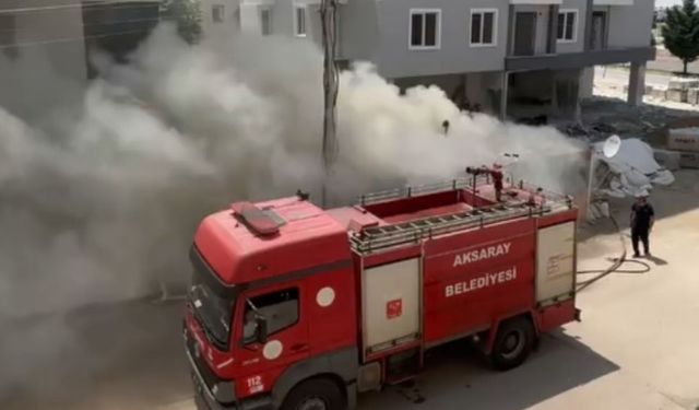 Bekçi kulübesinde yangın çıktı