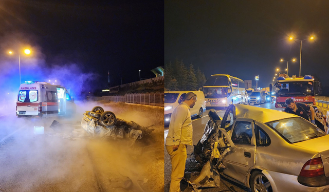 Ankara’da feci kaza: Ters yöne giren otomobil kafa kafaya çarpıştı!