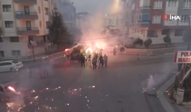 Ankara’da, havai fişekler damat konvoyuna isabet etti!