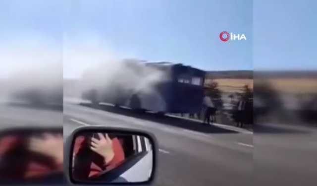 Etimesgut'ta EGO otobüsünde yangın paniği