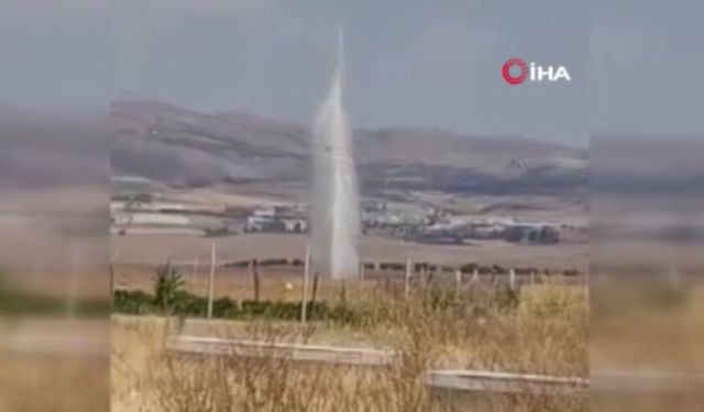 Gölbaşı'nda panik anları! ASKİ'nin ana su borusu patladı