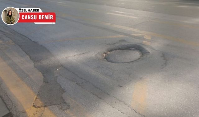 Kızılay'daki çukur otobüsleri zor durumda bırakıyor