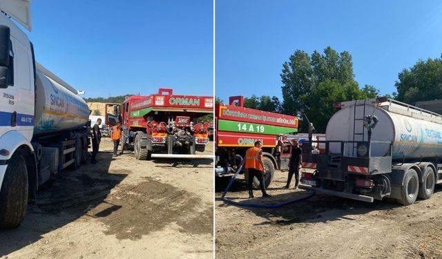 Sincan Belediyesinde orman yangınlarına destek