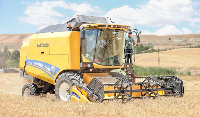 Sincan'da hasat başladı! Başkan Ercan biçerdövere binip ekin biçti
