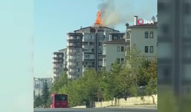 Ankara'da yangın paniği! 12 katlı binada alevler hızla yükseldi