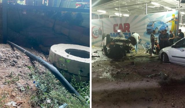 Ankara'da otomobil uçtu: Ortalık savaş alanına döndü
