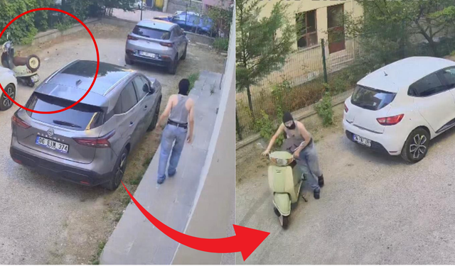 Ankara'da güpegündüz motosiklet hırsızlığı! O anlar kamerada