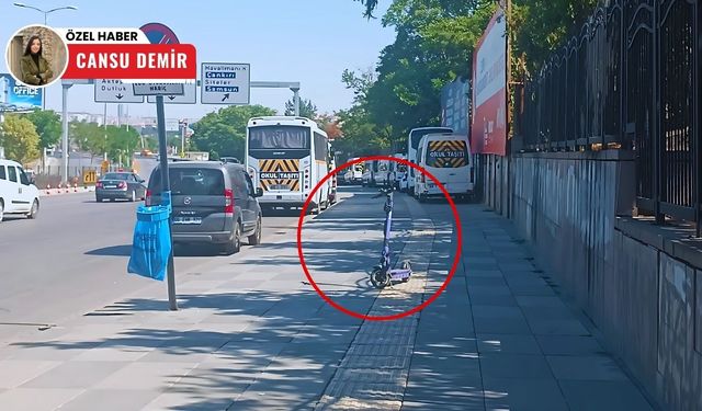 Ankara'da skandal görüntü: Kılavuz yoldaki scooter tepki çekti