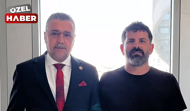 Polatlıspor antrenörü Ali Kılavuz, MHP İl Başkanı Alparslan Doğan'ı ziyaret etti