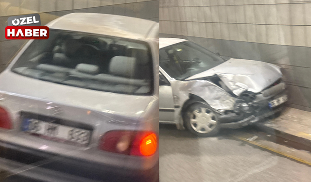 Virajlı alt geçitte trafik kazası!