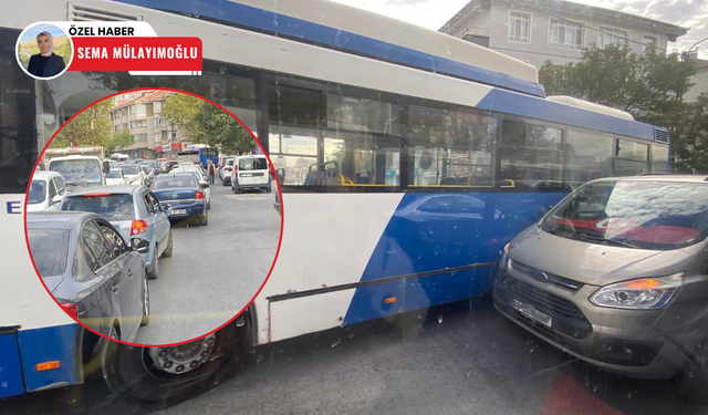 Keçiören’de otomobil EGO otobüsüne çarptı! Trafik felç oldu