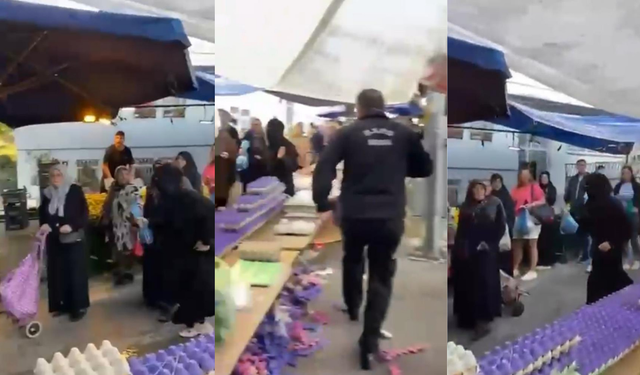 Peçeli hırsızlar pazarı karıştırdı