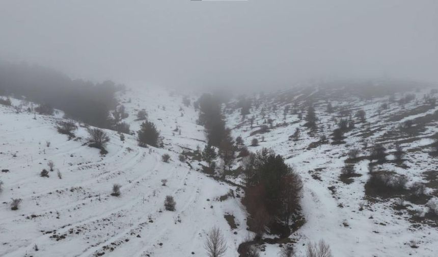 Kızılcahamam’ın beyaza bürünmüş ormanları görenleri mest ediyor