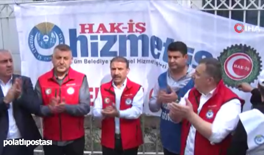 Altındağ Belediyesi önünde hizmet-iş'ten protesto: "Sefalet ücretlerini kabul etmiyoruz!"