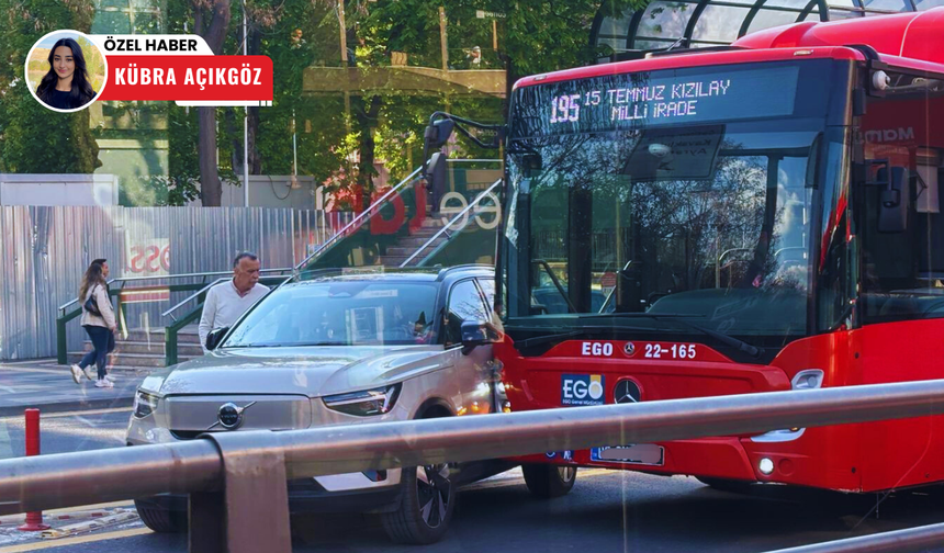 Çankaya'da EGO aracı ile otomobil çarpıştı!