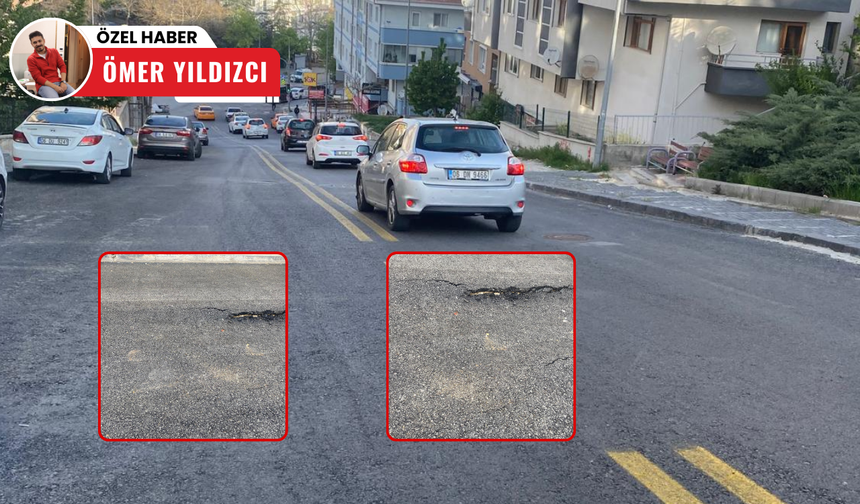 Saimekadın Okullar Caddesi'nde yeni asfalt çöktü: Vatandaşlar tepkili