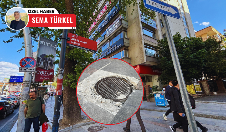 Kızılay'daki deforme olan kaldırım tehlike saçıyor!