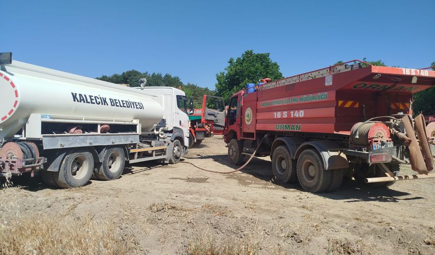 Kalecik Belediyesi'nden Bolu-Göynük'teki orman yangınına destek