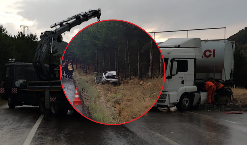 Ankara'da feci kaza! Tır önüne kattığı otomobili oyuncak gibi sürükledi