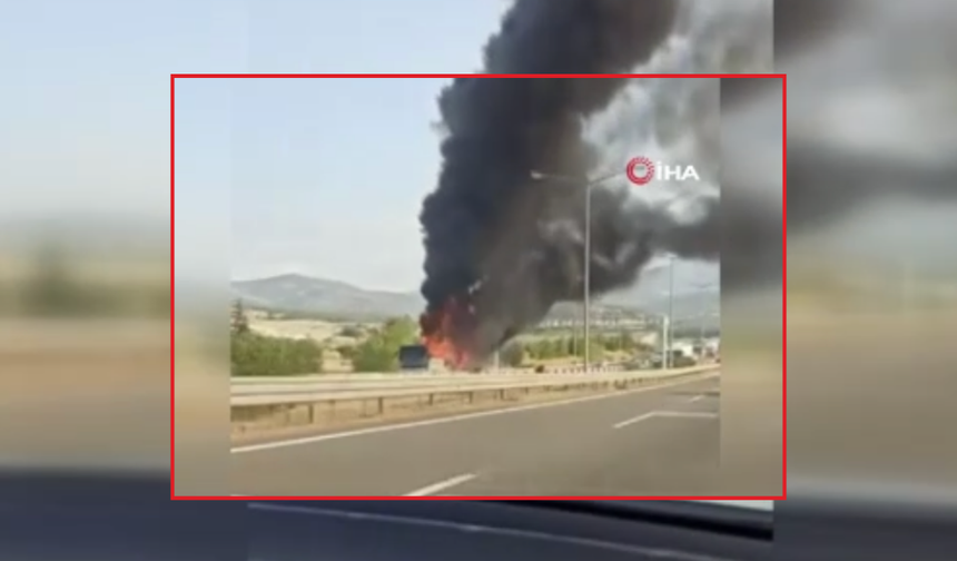 Ankara'da otobüs yangını! Yolcular tahliye edildi