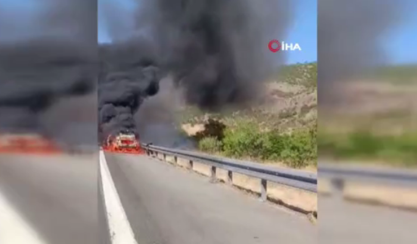 Kızılcahamam’da otomobil yangını ormanlık alana sıçradı