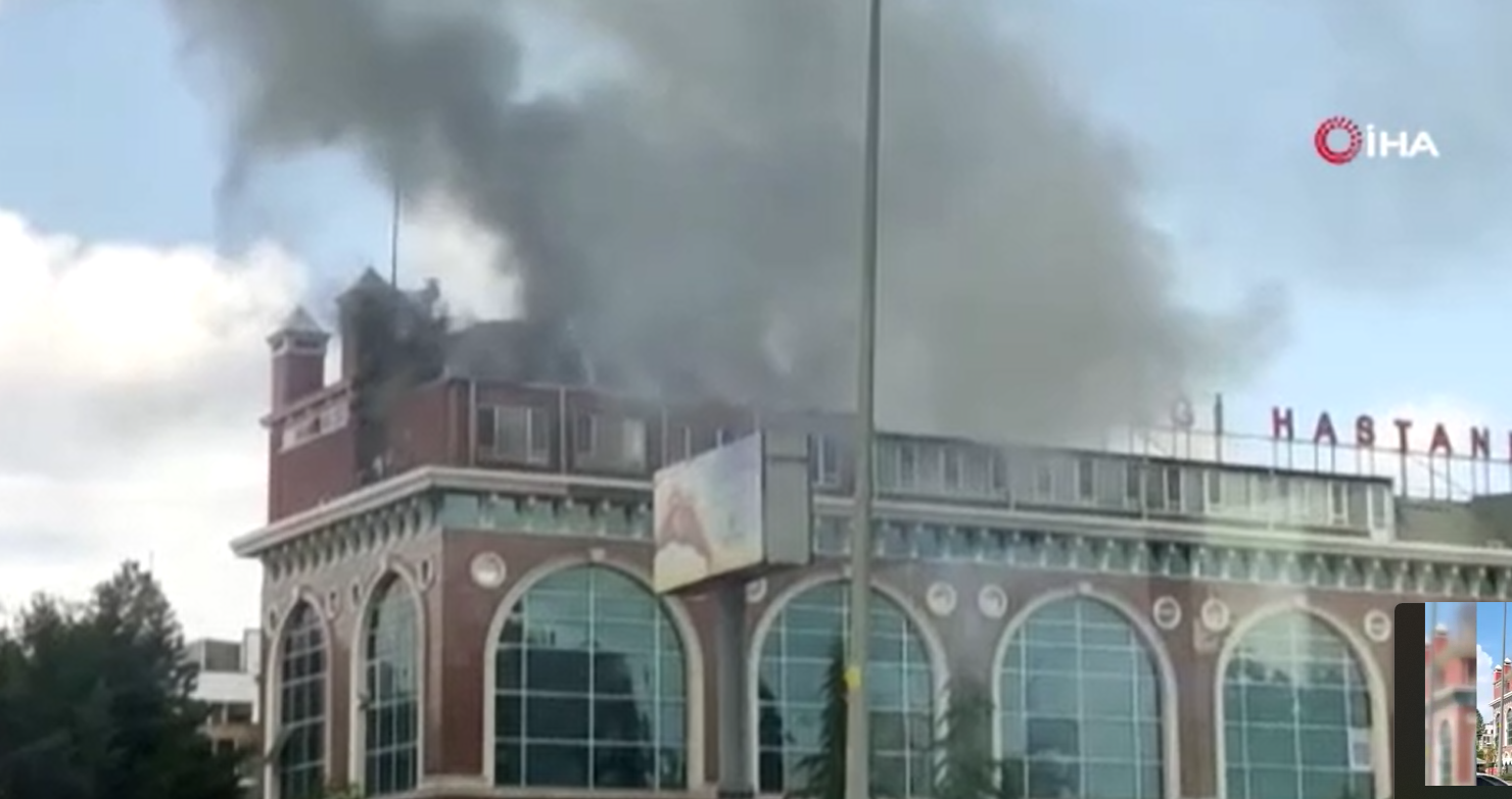 Ankara’da hastanenin çatısında yangın çıktı (2)