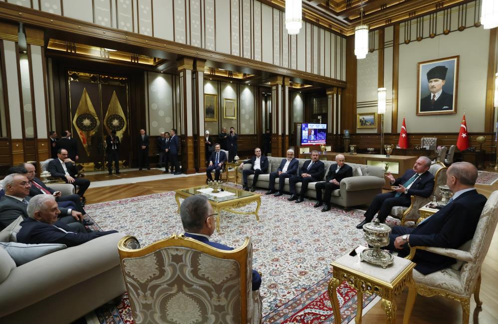 Cumhurbaşkanı Erdoğan Liderlerle bir araya geldi-2