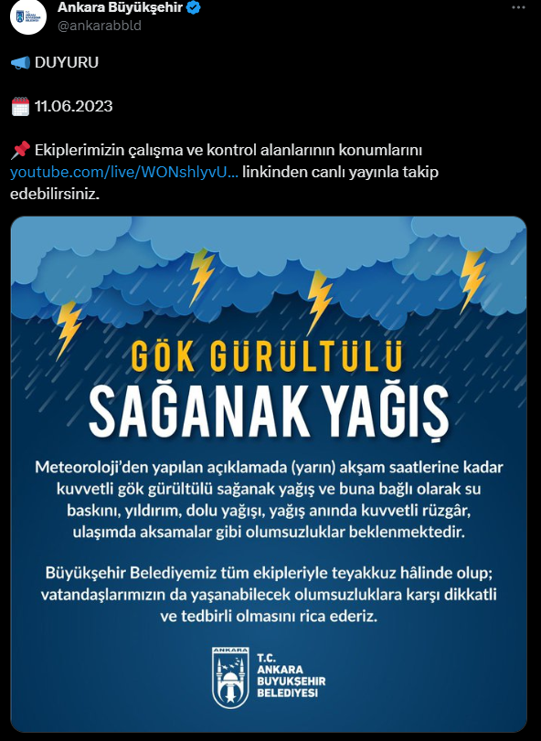 ABB’den sağanak yağış uyarısı! (1)