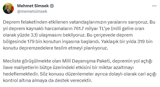 Bakan Şimşek'ten bütçe açığı ile ilgili açıklamalar-2