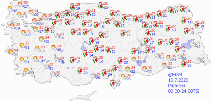 Meteoroloji duyurdu Yağışlı hava gidiyor, yerini cehennem sıcakları alıyor (2)