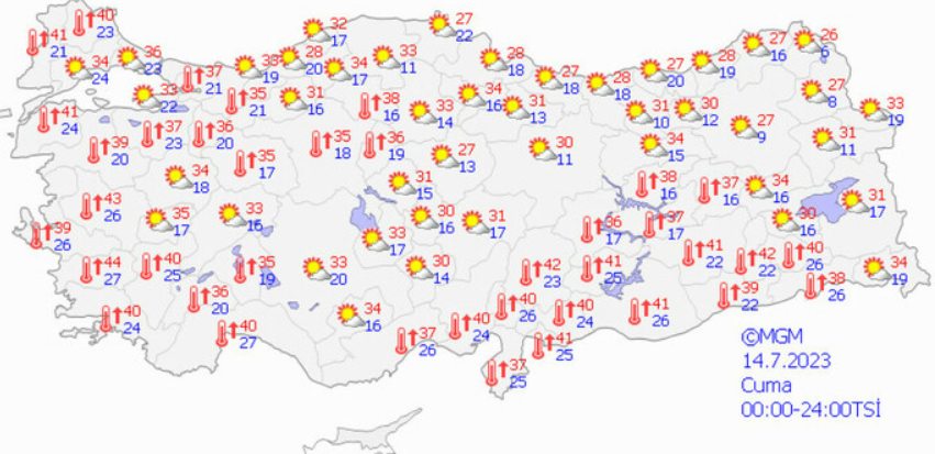 Meteoroloji duyurdu Yağışlı hava gidiyor, yerini cehennem sıcakları alıyor (6)