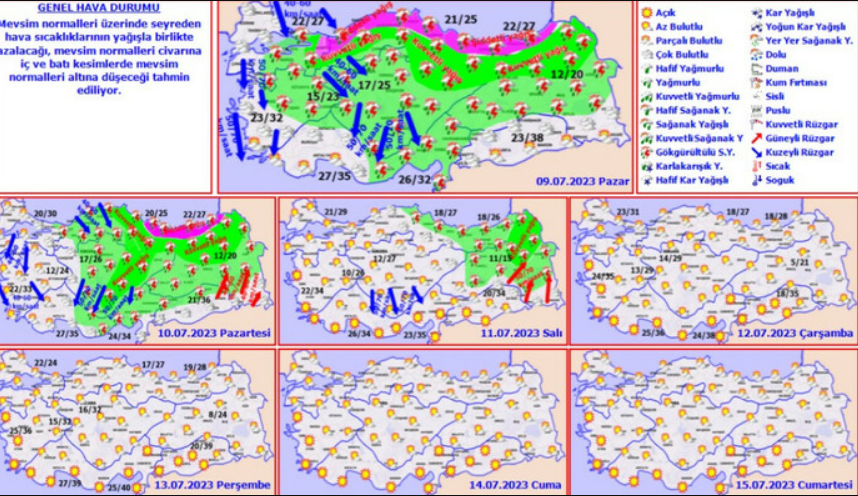 Meteoroloji duyurdu Yağışlı hava gidiyor, yerini cehennem sıcakları alıyor (7)
