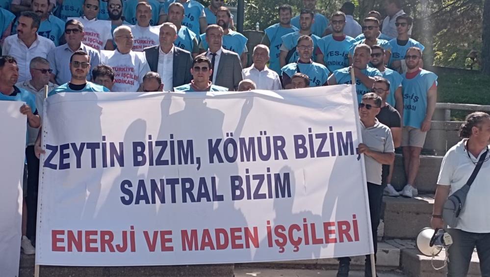 Termik Santral çalışanları TBMM'nin önünde eylem yaptı-2