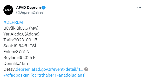 Adana’da korkutan deprem! (1)