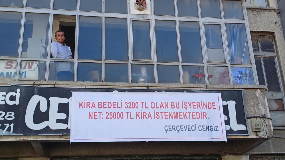 Kiraya yüzde 500 zam isteyen dükkan sahibine, pankartlı isyan!-2