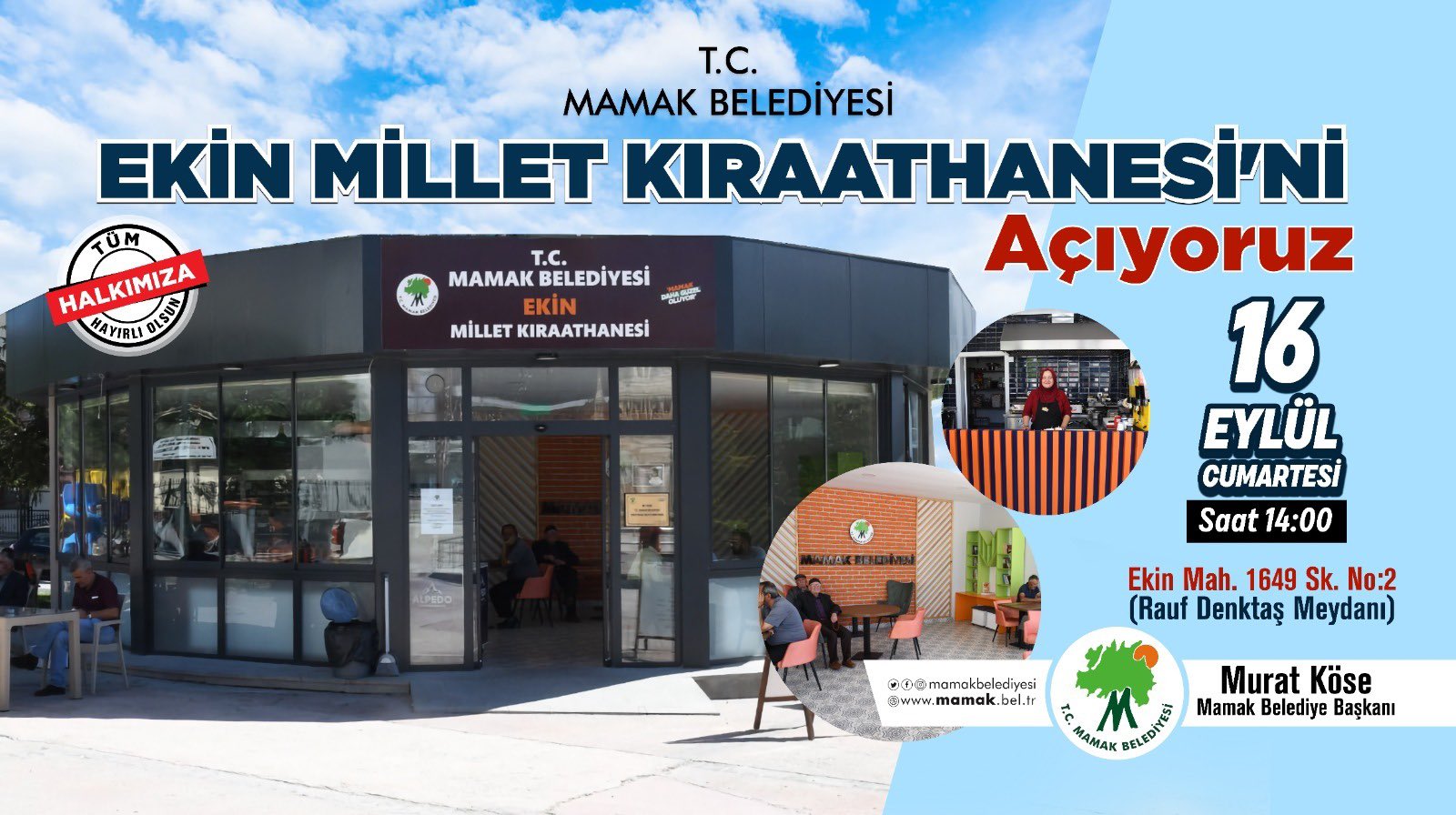 Mamak’ta Ekin Millet Kıraathanesi açılıyor