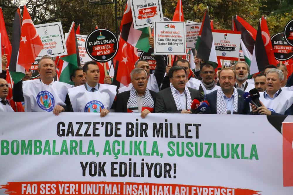 Ankara'da Gıda ve Tarım Orman Örgütü önünde Gazze eylemi!-2