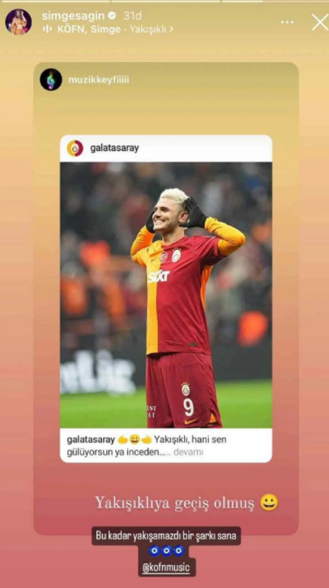 Galatasaray'ın Yıldızı Icardi'nin Dönüşüne Simge Sağın'dan Kutlama “Yakışıklıya Geçiş Olmuş” (1)