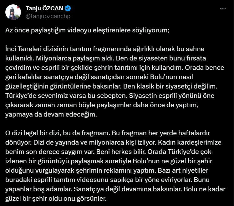 Tanju Özcan Açiklama