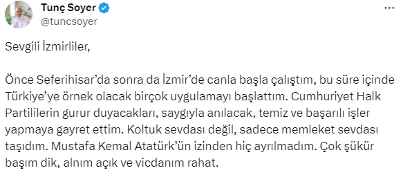 Tekrar Aday Gösterilmeyen Tunç Soyer'den Çarpıcı Açıklama '5 Dakika Önce Öğrendim' (1)