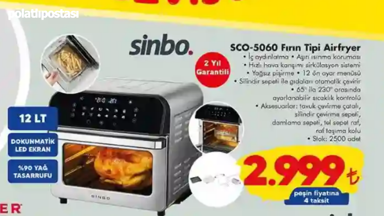 Şok'ta Satılan Sinbo Sco 5060 Fırın Tipi Airfryer Alınır Mı Sinbo Sco 5060 Fırın Tipi Airfryer Özellikleri Ve Yorumlar (1)