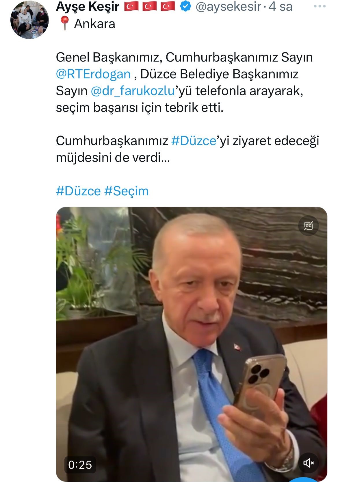 Erdoğan’dan Düzce Belediye Başkanına Tebrik “Takma Kafana, Zaferin Küçüğü Büyüğü Olmaz” (1)-1