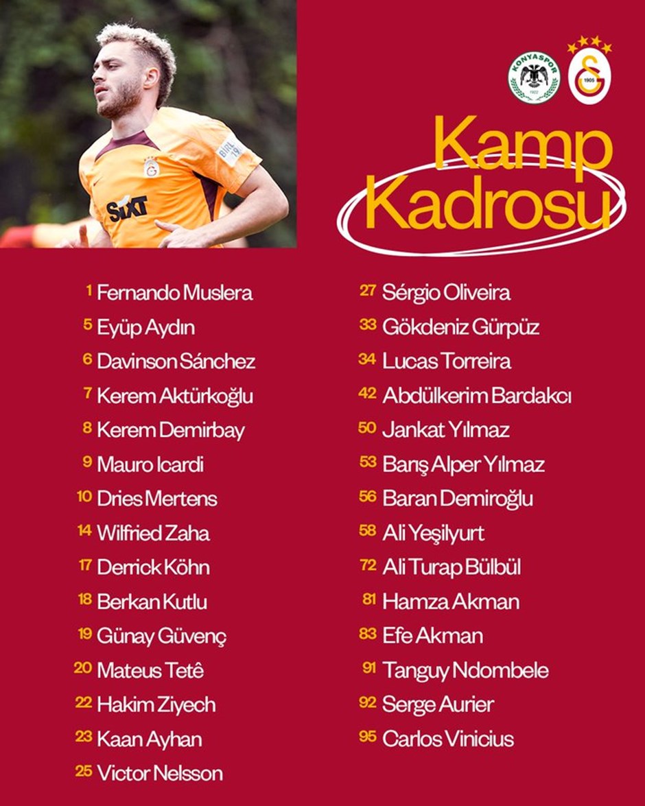 Galatasaray'ın Konyaspor Maçı Kamp Kadrosu Belli Oldu2