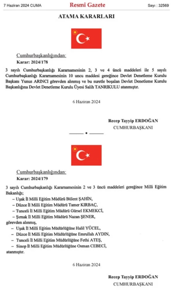 7 Haziran Resmi Gazete Kararlari