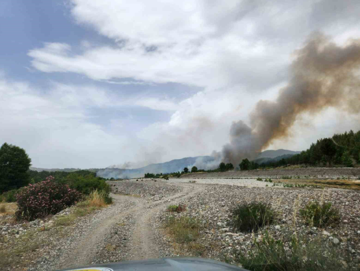 Muğla Sınırında Başlayan Yangın Denizli'ye Sıçradı Ekipler Havadan Ve Karadan Müdahale Ediyor  (1)