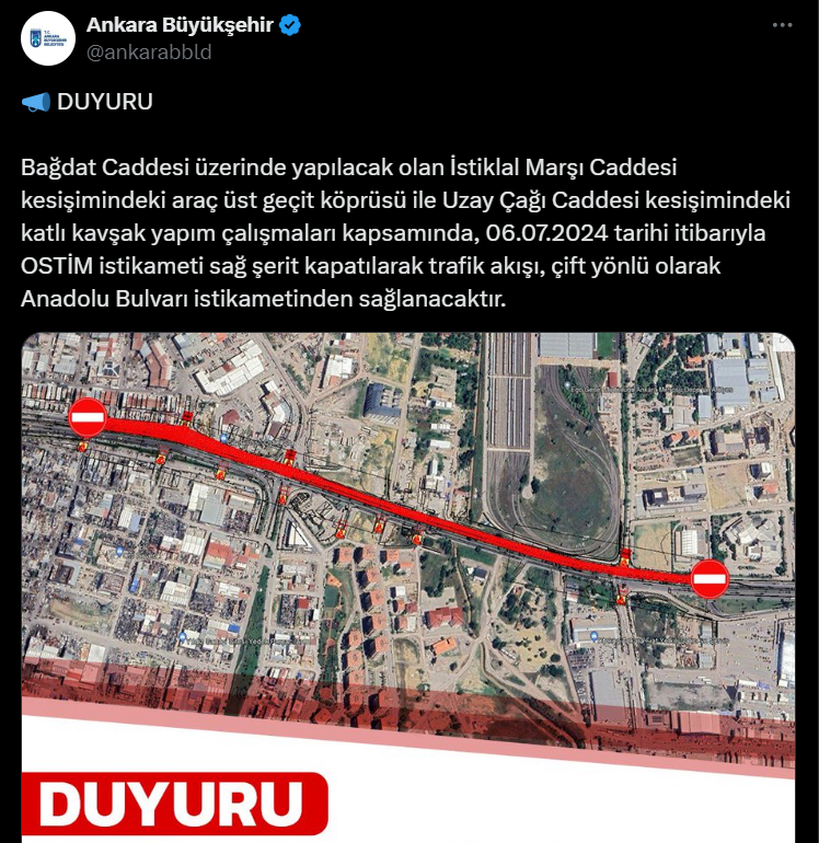 Abb'den Sürücülere Duyuru 6 Temmuz'da Yol Çalışmaları Başlıyor (2)